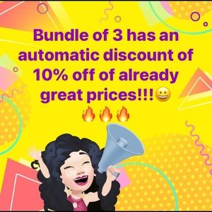 Bundle of 3 has an automatic discount of 10% of already great prices🔥🔥🔥😀